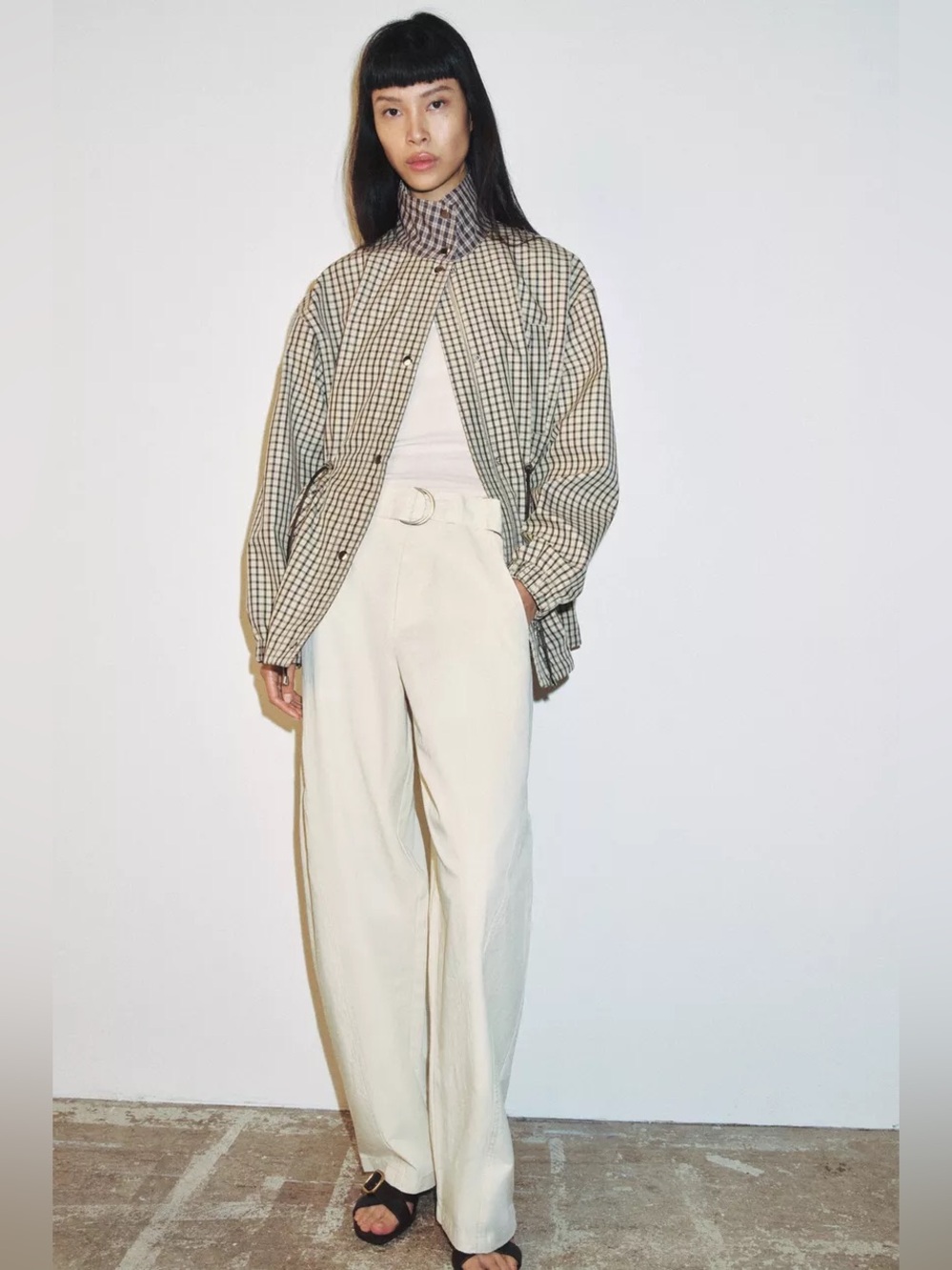 ZARA ✨VIRAL✨Check High-Neck Jacket - Picture 4 of 14